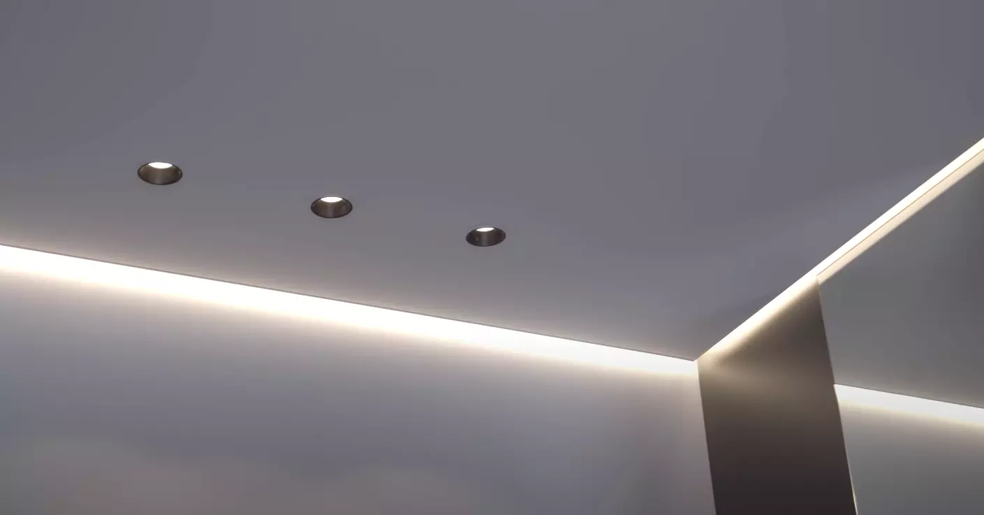 Натяжной потолок с подсветкой ниш, фото 3